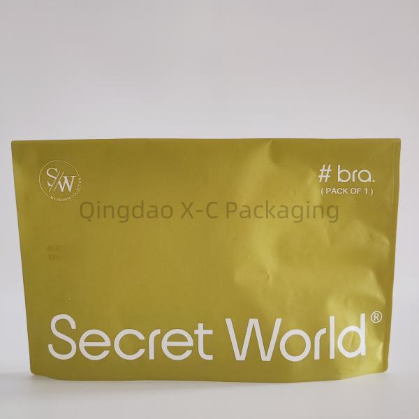 Kraft Paper Packaging Bag Button Sealing with Temporary Plastic Adhesive Surface