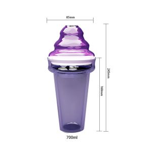 High borosilicate Ice Cream Shaped Double Wall Glass Thermos Unbreakable