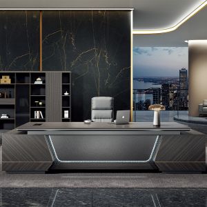 Executive Office Desk With Paint Baking Processwood Grainhinclined Table Edge