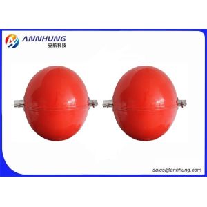 Red Orange Power Line Marker Balls On Electrical Transmission Lines