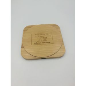 Environmental Bamboo Made 5W Square Portable Wireless Charger 5V 2-3A