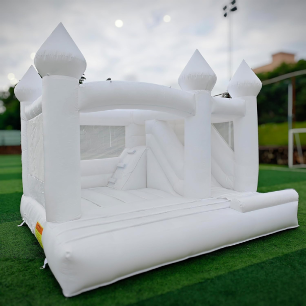 White Inflatable Bounce House with Slide Inflatable Bounce Party Inflatable Bouncy Castle Wedding White Bounce House Slide