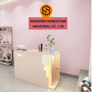 Solid Surface Nail Salon Reception Desk Lacquered Surface Retail Cash Register