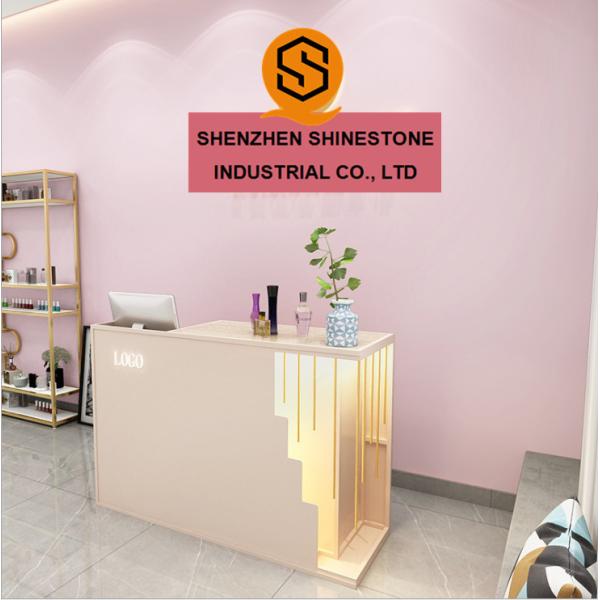 Solid Surface Nail Salon Reception Desk Lacquered Surface Retail Cash Register
