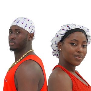 Customized Luxury Satin Silky Durag And Matching Bonnet
