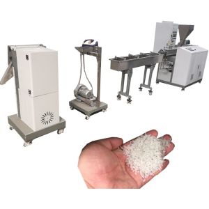 Parallel Twin Screw Plastic Pelletizer Machine Water Cooling Pulls Strip