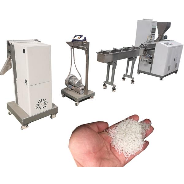 Parallel Twin Screw Plastic Pelletizer Machine Water Cooling Pulls Strip