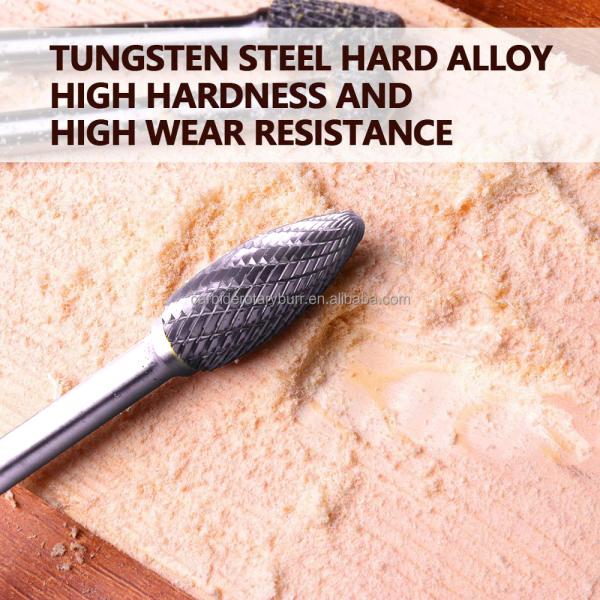 1/4 Shank Carving Cutting Grinding Drilling Polishing Tools 6mm Double Cut Tungsten Carbide Burr