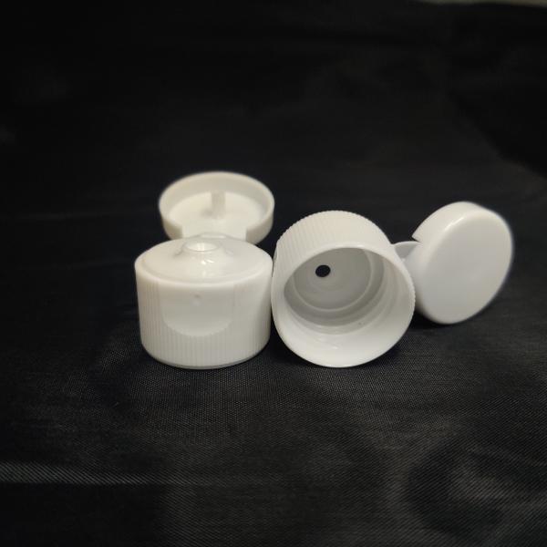 White Ribbed Wall 20mm Disc Top Cap For Hand Sanitizer Bottle