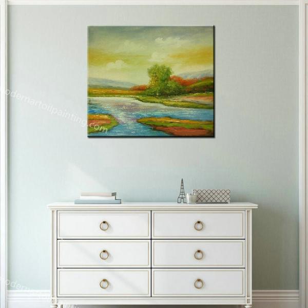 Quality Handmade Nature Scenery Oil Painting on Canvas Abstract Colorful Field Landscape Painting Wall Art for Living Room Decor wholesale