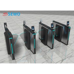 Pedestrian Access Control Turnstile Gate , Fully Automatic Flap Gate Barrier