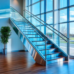 Elegant Round Stainless Steel Handrails with PSS Finish for Glass Railing