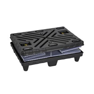 Customizable collapsible storage sleeve box pallet automotive packaging design