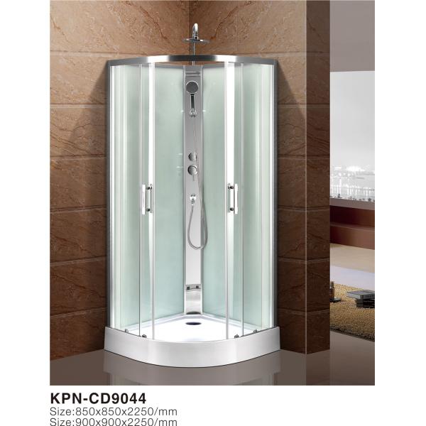 Quality Circle Quadrant Shower Cabin with white acrylic tray  chrome aluminium wholesale