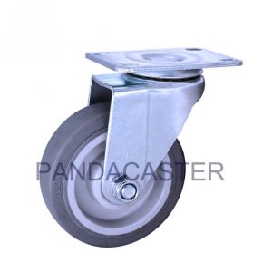 Gray 120KG Medium Duty Casters Top Plate 4 Rubber Caster Wheels