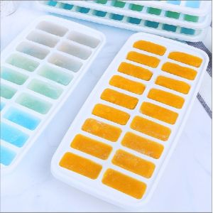 18 Cavity Eco-Friendly Silicone Ice Cube Tray Mold with Removable Lid Durable