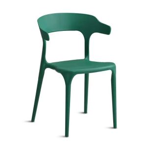 Waterproof Plastic Stacking Dining Chairs Colorful Green Plastic Dining Chairs