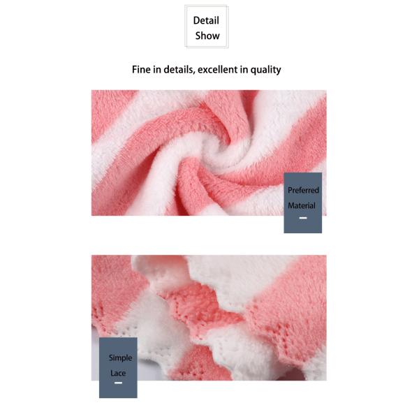 360 gsm Colorful Striped Coral Fleece Face Bath Towel 5 Piece Set with Customized Logo
