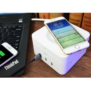 DIY Design LED Light Bluetooth Speaker 4 AC / 3 USB Port With Wireless Charging