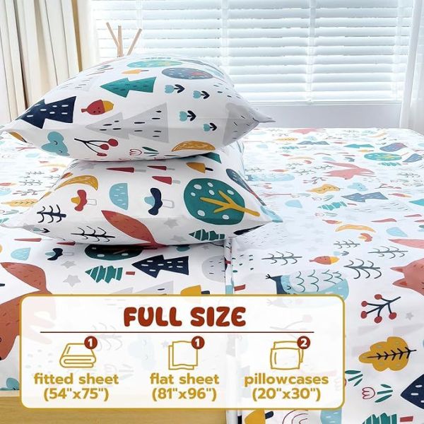 Teens Foxes Sheet Set With Deep Pockets, Breathable, Wrinkle-Free, Cozy Soft Bed Sheet Set