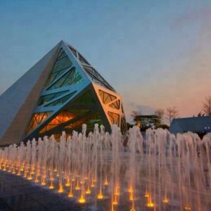 Medium Size Dry Floor Color Changing Water Fountain