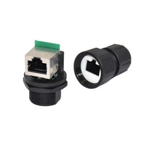 Industrial RJ45 Panel Mount Ethernet Waterproof Connector 1.5A