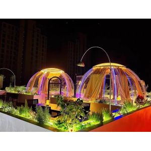 Flame Retardant Safe Dome Glamping Tent Transparent Inflatable Bubble House