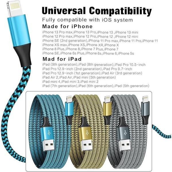 Nylon Braided USB Charging Data Transfer Cable OEM for IPhone 15