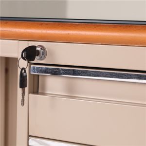 Modern MDF Board L Shaped Office Desk Three Drawer Office Desk