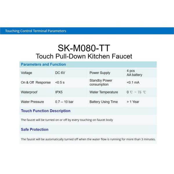 IPX5 Smart Kitchen Faucet Dual Function Spray Head Solid Stainless Steel Kitchen Taps