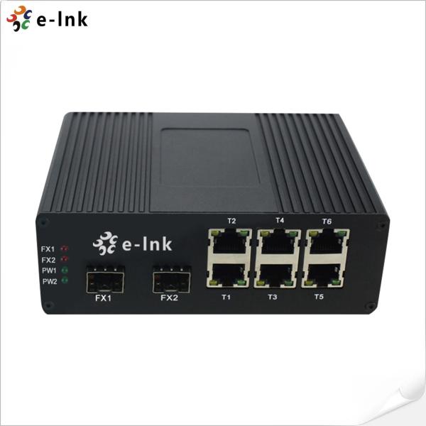 Quality Industrial 8-Port Fast Ethernet Switch with 2 Fiber Uplinks Wide Temp Range wholesale