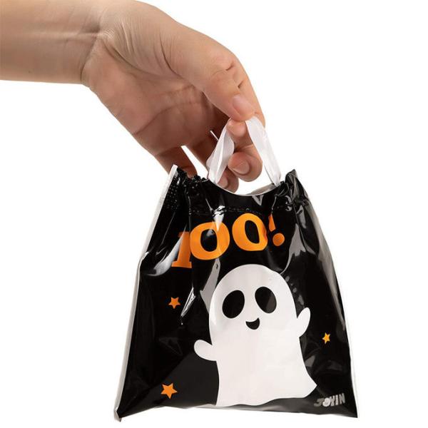 Kids Drawstring Produce Bags , LDPE 6*6inches Halloween Goody Bag