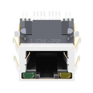 LPJES101XAGNL Right Angle RJ45 Female Connector without Integrated Magnetics Tab
