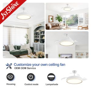 Contemporary Design 6 Speed LED Ceiling Fan with Hidden Blades 42 Inch Space