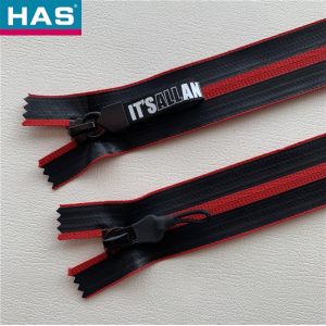 #5 Nylon Invisible Zipper with Black Reflective Strip Colorful Paste for