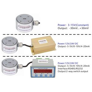 Flange Type Load Cell 100kg Thrust Force Transducer 1kN Compression Force