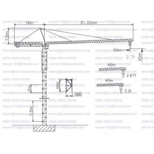 Cheap F0 23B Topkit Tower Crane 50m Working Jib 2.3tons End Load and 10t Capacity for sale