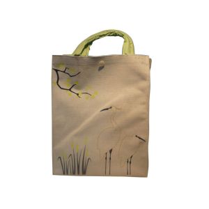 Double Crane Gunny Bag, Reusable Carrier Bags With Button Closure For Packaging