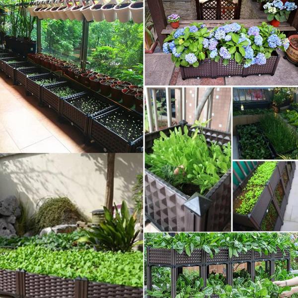 80cm Length Vegetable Planter Boxes On Wheels Plastic Long Planter Box Moth Proof