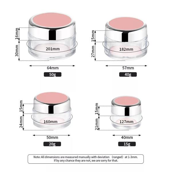 Round Cream Packaging Jar 20g Acrylic Material UV Printing 50mm Width
