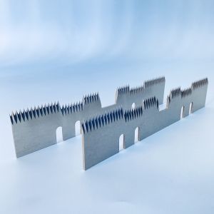 China Long Straight Grinding Steel Food Paper Cutting Knife Plastic Film Packaging Serrated Blade For Sealing Machine on sale