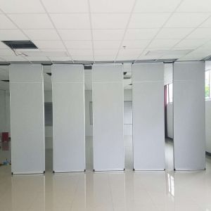 Acoustic Sliding Folding Partition Walls On Wheels / Meeting Room Partition