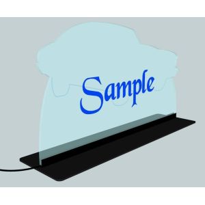 Orange 11cm Edge Lit Acrylic Sign Edge Lit Led Sign Vertical 40cm