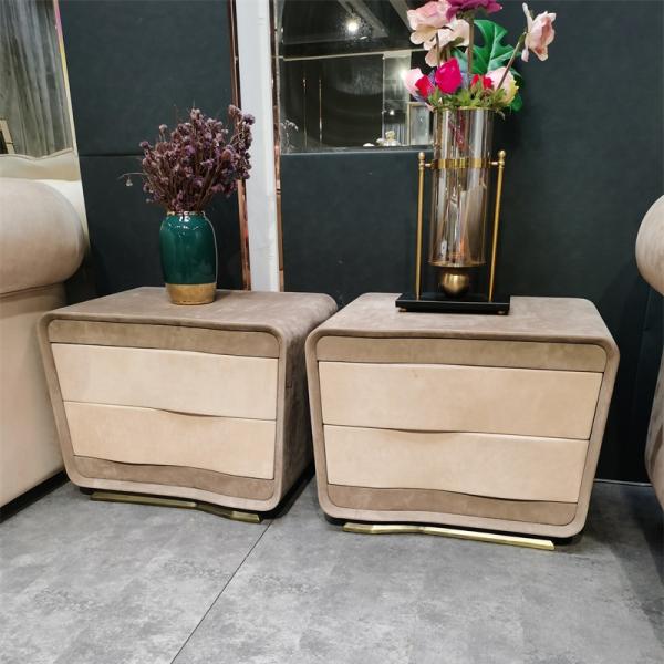 Frosted 25" Large Modern Nightstands 500mm Modern Bedside Table With Drawers