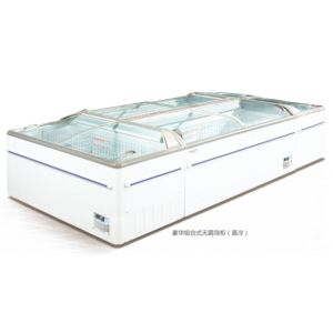 2.1M Long Meat / Fish Display Freezer , Supermarket Island Freezer Painted