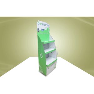 China Green Cardboard Display Stands Adjustable Shelves For Health Care Products on sale