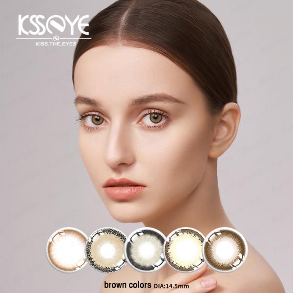 Quality 14mm Natural Colored Hyperopia Hazel Green Contact Lenses For Black Eyes wholesale