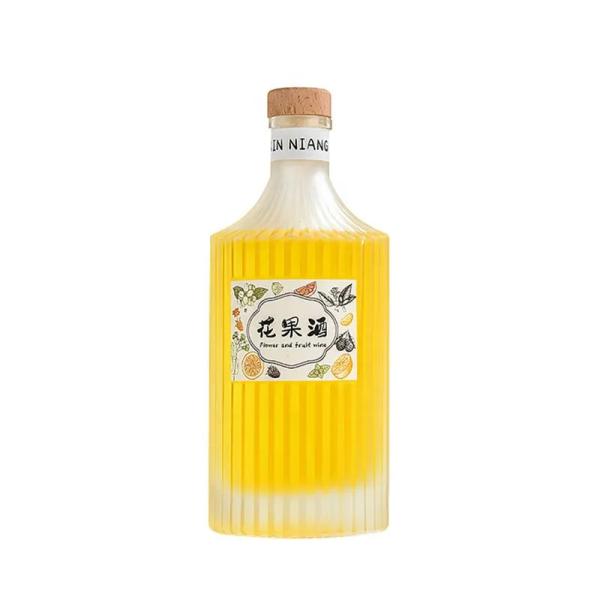 Decal Surface Handling 500ml Frosted Clear Glass Bottle for Alcohol and Juice