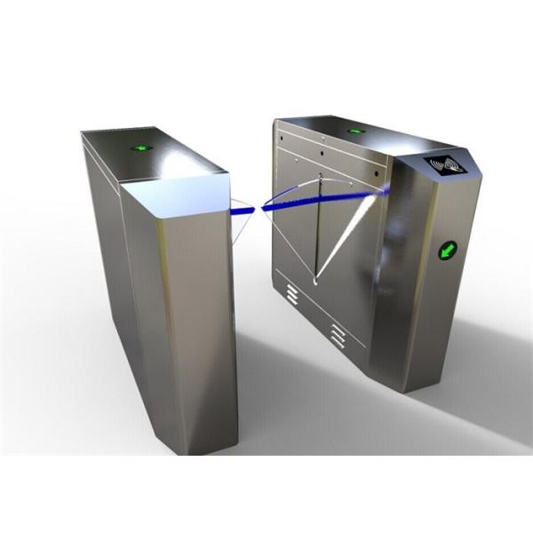 Quality Waist high double wings retractable Flap Barrier Gate , half height turnstile with glass arm wholesale