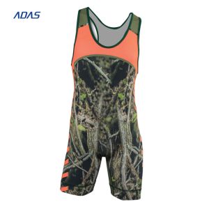 Polyester Spandex Custom Youth Wrestling Doublet Uniform Sleeveless Jockstrap